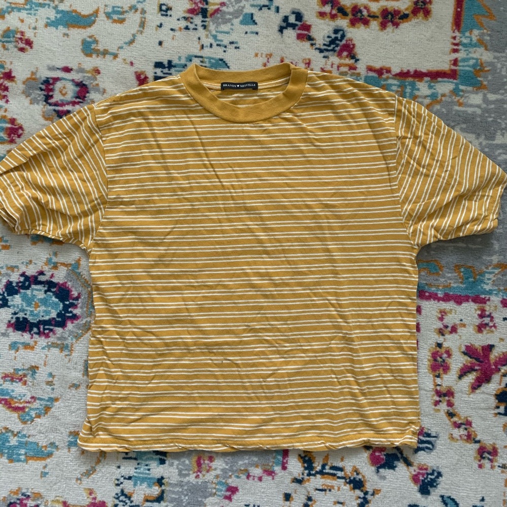Brandy Melville yellow striped shirt